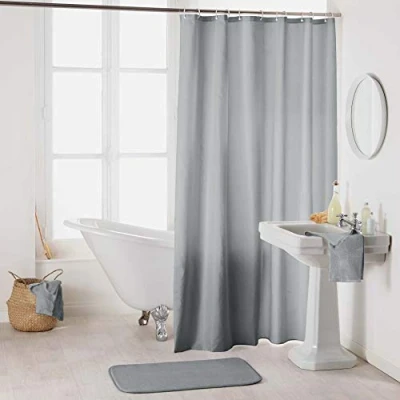Afbeelding van douceur d&#039;intérieur 1800694 douchegordijn met haken, polyester, grijs, 180 x 200 cm