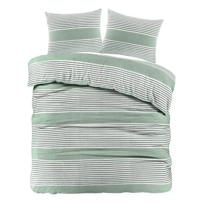 Afbeelding van Day Dream Davos Flanel Dekbedovertrek Lits jumeaux 240x200/220 cm Lichtgroen
