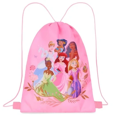 Afbeelding van Disney Tas met trekkoord voor kinderen, gymtas, zwembad, sport, uniseks, 38 x 29 cm, Roze Prinses