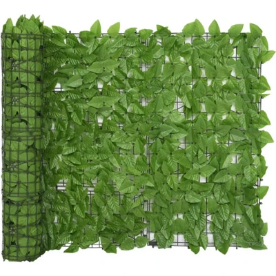 Afbeelding van Balkonscherm met groene bladeren 300x100 cm