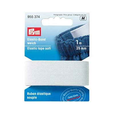 Afbeelding van Prym Pym Soft White (25 mm, 1 m) elastische band, stuk