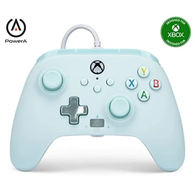 Image de Manette filaire PowerA pour Xbox Series XS Barbe à papa bleue