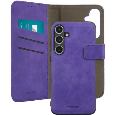 Afbeelding van imoshion Hoesje Geschikt voor Samsung Galaxy S24 FE Met Pasjeshouder Uitneembare 2 in 1 Luxe Bookcase Paars