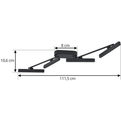Afbeelding van Lindby LED spot Eldrin, zwart, 4 lamps, lichtpunten