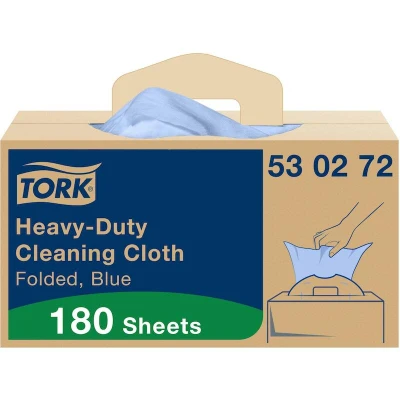 Image de TORK 530272 Chiffon de nettoyage pour boîtes pratiques, très résistant, bleu W7 (180 pièces)