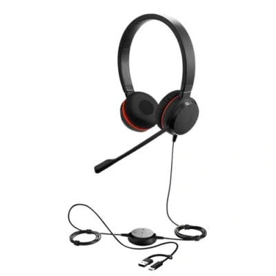 Image de Jabra Evolve 20SE UC stereo Micro casque sur oreille filaire USB C, A isolation acoustique Certifié Alcatel Lucent, Avaya, pour Microsoft Teams, Cisco Certified, Unify