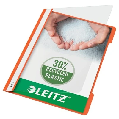 Afbeelding van Leitz Snelhechter A4 30% pre consumer gerecycled plastic 25 stuks Oranje