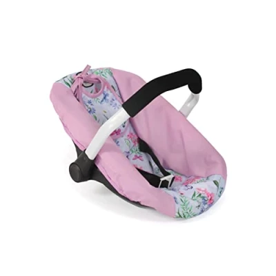 Afbeelding van Poppenautozitje (bloemen wit/roze)