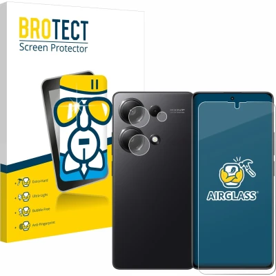 Afbeelding van BROTECT Screenprotector voor Xiaomi Redmi Note 13 Pro 4G (Voor+Camera) Folie Beschermfolie Beschermglas transparant