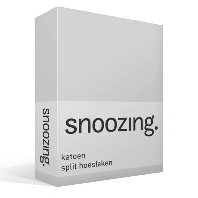 Afbeelding van Snoozing Katoen Split hoeslaken Tweepersoons 140x200 cm Grijs