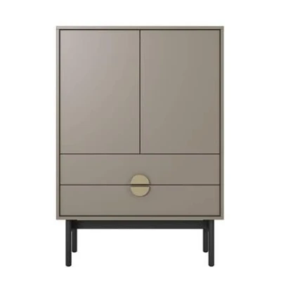 Afbeelding van Selsey Stoon Hoge Dressoir 85 cm Beige/Cappuccino