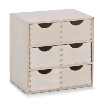 Image de Zeller 13192 coffret 6 tiroirs en bouleau, 28 x 20 cm
