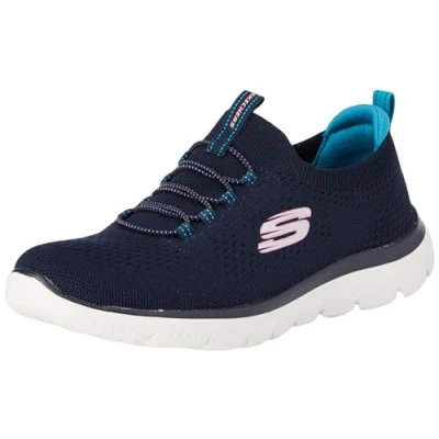 Afbeelding van Skechers Summits Sneakers laag, Dames, Maat: 43, Navy/teal/pink Textiel