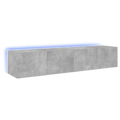 Image de vidaXL Meubles TV muraux et lumières LED 2pcs gris béton 80x35x31 cm837288