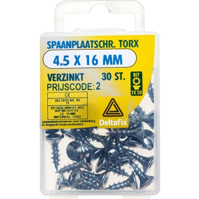 Afbeelding van Sp.pl.schr.torx 4,5x16mm vz 30st Deltafix