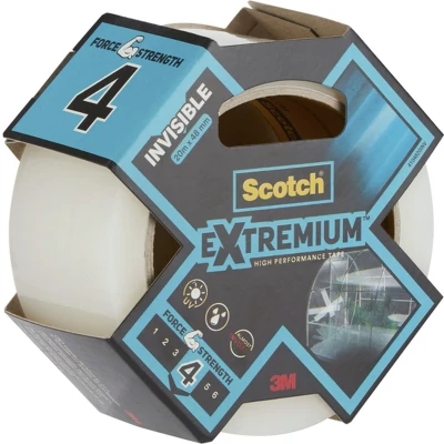 Afbeelding van Scotch Krachtige Tape Extremium Invisible, Ft 48 Mm X 20 M, Transparant Reparatietape