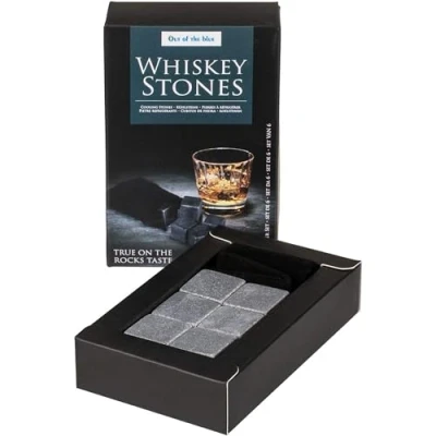 Afbeelding van Whisky Stenen Whiskey Stones Zwart In Geschenkzakje (6st)