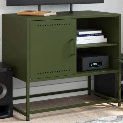 Afbeelding van Tv meubel 100,5x39x60,5 cm staal mosterdgeel