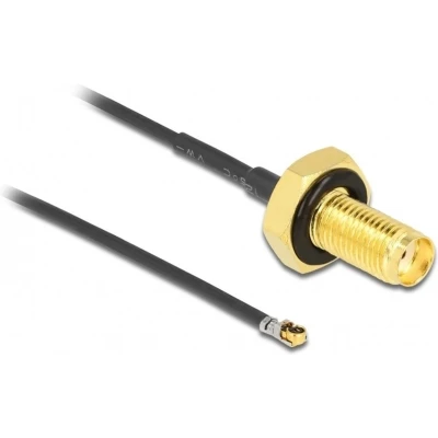 Afbeelding van MHF 4L LK (v) SMA kabel met afdichtring Micro Coax (1,37 mm) 50 Ohm / zwart 0,35 meter