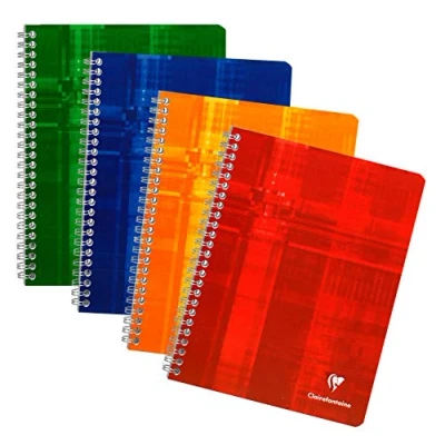 Afbeelding van Clairefontaine 8812C Notitieboek, spiraalbinding, 17 x 22 cm, 224 pagina&#039;s, kleine ruitjes, wit papier, 90 g, gelamineerde omslag, willekeurige kleur