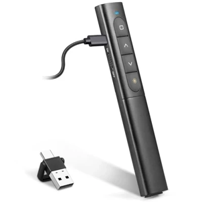 Afbeelding van USB/Type C 2 in 1 Afstandsbediening Powerpoint Oplaadbare Pointer Presentatie, PPT Zapette Draadloze Presenter voor Mac iPad Computer PC Laptop