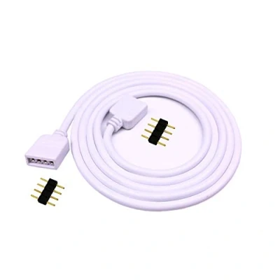 Afbeelding van LitaElek 5 m verlengkabel, ledstrip, RGB, 4 polig, strip, led, connector voor SMD 5050, 3528, 2835, RGB wit, 1 stuk