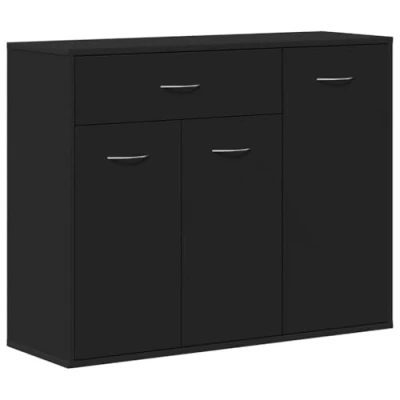 Afbeelding van Dressoir 88x30x70 cm bewerkt hout zwart
