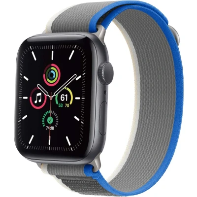 Afbeelding van imoshion Nylon Trail bandje voor de Apple Watch Series 1 9 / SE 38/40/41 mm 10 42 Blue Grey