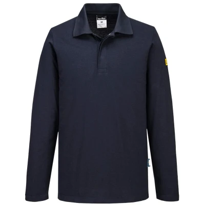 Afbeelding van Anti statische ESD Polo Lange Mouw maat 5XL, Navy