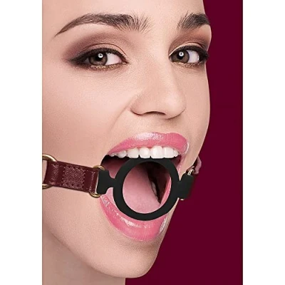 Afbeelding van Shots Ouch! Silicone Open Ring Gag burgundy