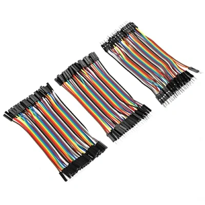 Afbeelding van 3 delige kleurrijke broodplank, 10 cm, kabelband, set 40 polig, mannelijk op vrouwelijk en vrouwelijk, voor broodplank
