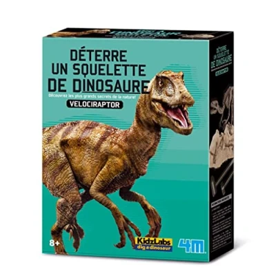 Afbeelding van 4m Kidzlabs: graaf je dinosaurus op velociraptor franstalig