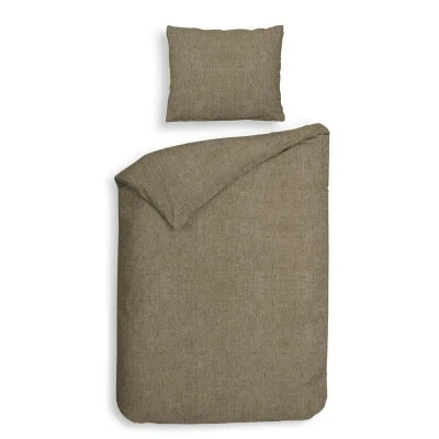 Afbeelding van Heckett Lane Dekbedovertrek Franela Simply Taupe 140 x 200/220