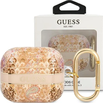 Afbeelding van Guess GUA3HHFLD AirPods 3 cover goud/goud Paisley Strap collectie