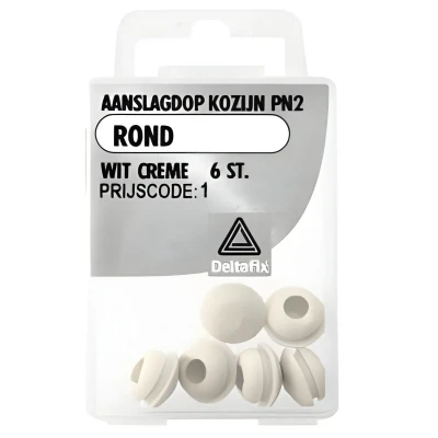 Afbeelding van Deltafix aanslagdop voor kozijn pn2 wit creme rond 6 st.