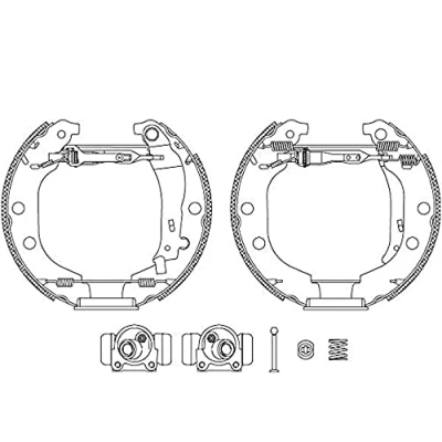 Afbeelding van HELLA Shoe Kit Pro 8DB 355 004 371 Remschijf, trommelrem Met wielremcilinder, stel element