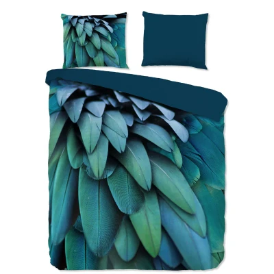 Afbeelding van Pure Dekbedovertrek &quot;veren&quot; Petrol (140x200/220 cm) Microfiber