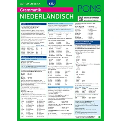 Afbeelding van PONS Grammatik auf einen Blick Niederländisch
