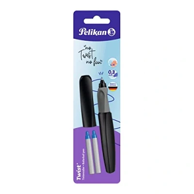 Image de Pelikan 947093 Twist Stylo roller universel pour droitiers et gauchers Noir