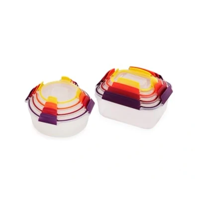 Afbeelding van Joseph Nest Lock Set van voedselcontainers, meerdere maten, 8 delig, stapelbaar, luchtdicht deksel, BPA vrij