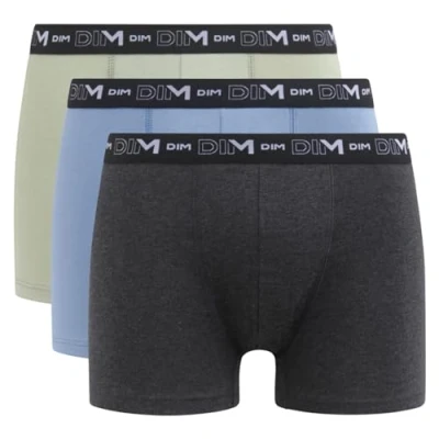 Afbeelding van DIM Boxershort van katoen met stretch, ademend, optimale pasvorm, voor heren, 3 stuks, Groen/Blauw
