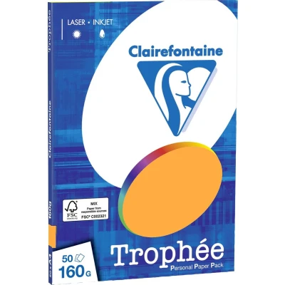 Afbeelding van Clairefontaine Trophée Licht Oranje Kopieerpapier A4 160 gram 50 vellen