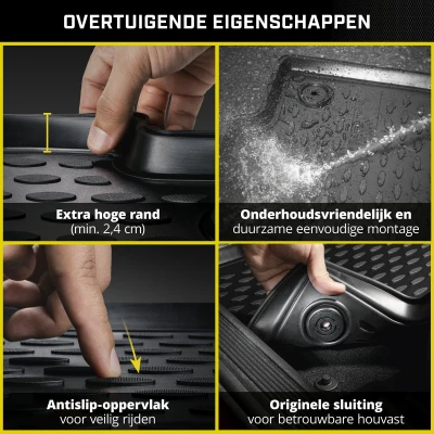 Afbeelding van WALSER XTR 75274 Vloermatset Waterdicht Rubber voor en achter Zwart Op maat gemaakt