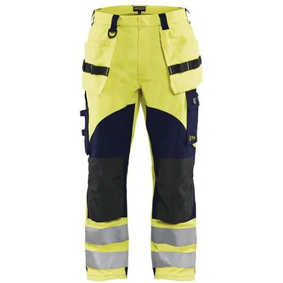 Image de Pantalon multinormes inhérent jaune fluorescent/marine