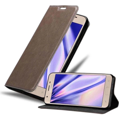 Afbeelding van Cadorabo Hoesje geschikt voor Samsung Galaxy J3 2018 in KOFFIE BRUIN Beschermhoes met magnetische sluiting, standfunctie en kaartvakje Book Case Cover Etui