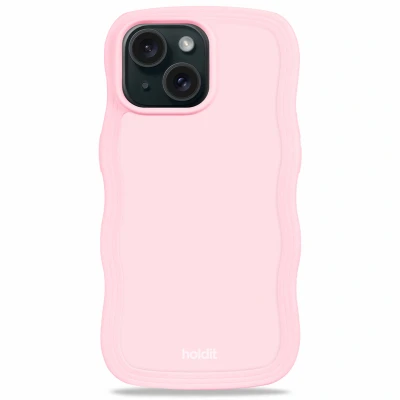 Afbeelding van Holdit Wavy TPU Back Cover Roze Apple iPhone 13/14/15