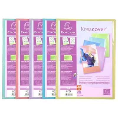 Afbeelding van Exacompta 5829E 20x Porte vues 40V KREACOVER PASTEL ass
