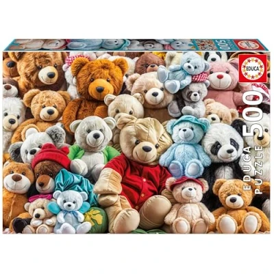 Afbeelding van Educa Puzzel van 500 stukjes voor volwassenen Teddybeer met lijm Fix puzzel. Afmetingen: 48 x 34 cm. Vanaf 11 jaar (20242)