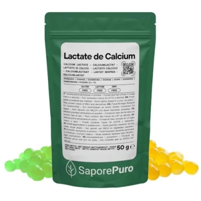 Afbeelding van Saporepuro Calciumlactaat poeder 50 g ideaal voor sferificatie in de moleculaire keuken