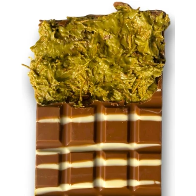 Afbeelding van Dubai Chocolade Reep Pistache &amp; Knafeh EXTRA Crunchy Chocolate Bar GEVULD Melk XL 220 Gram